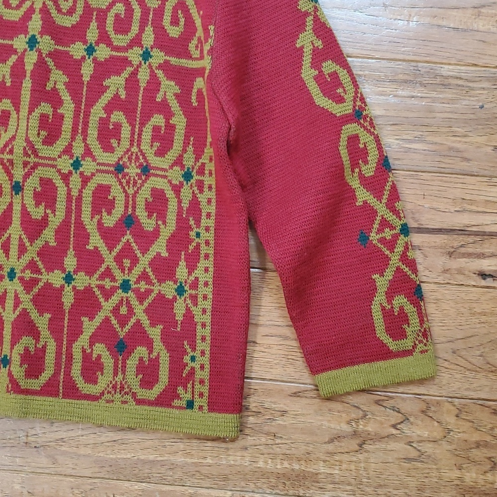 American Bazaar Red and Gold Patterned Jacket - Picture 2 of 4